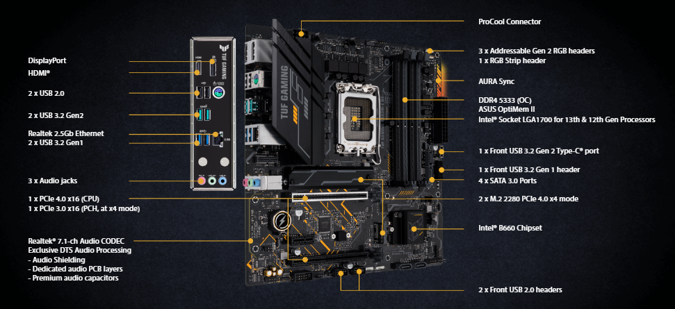 Asus TUF GAMING B660M-E D4 Motherboard Price in BD | RYANS